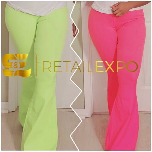 Super Stretch Neon Bell Bottom Pants - Picture 6 of 6